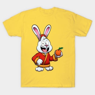 Cute Rabbit Holding Mandarin T-Shirt